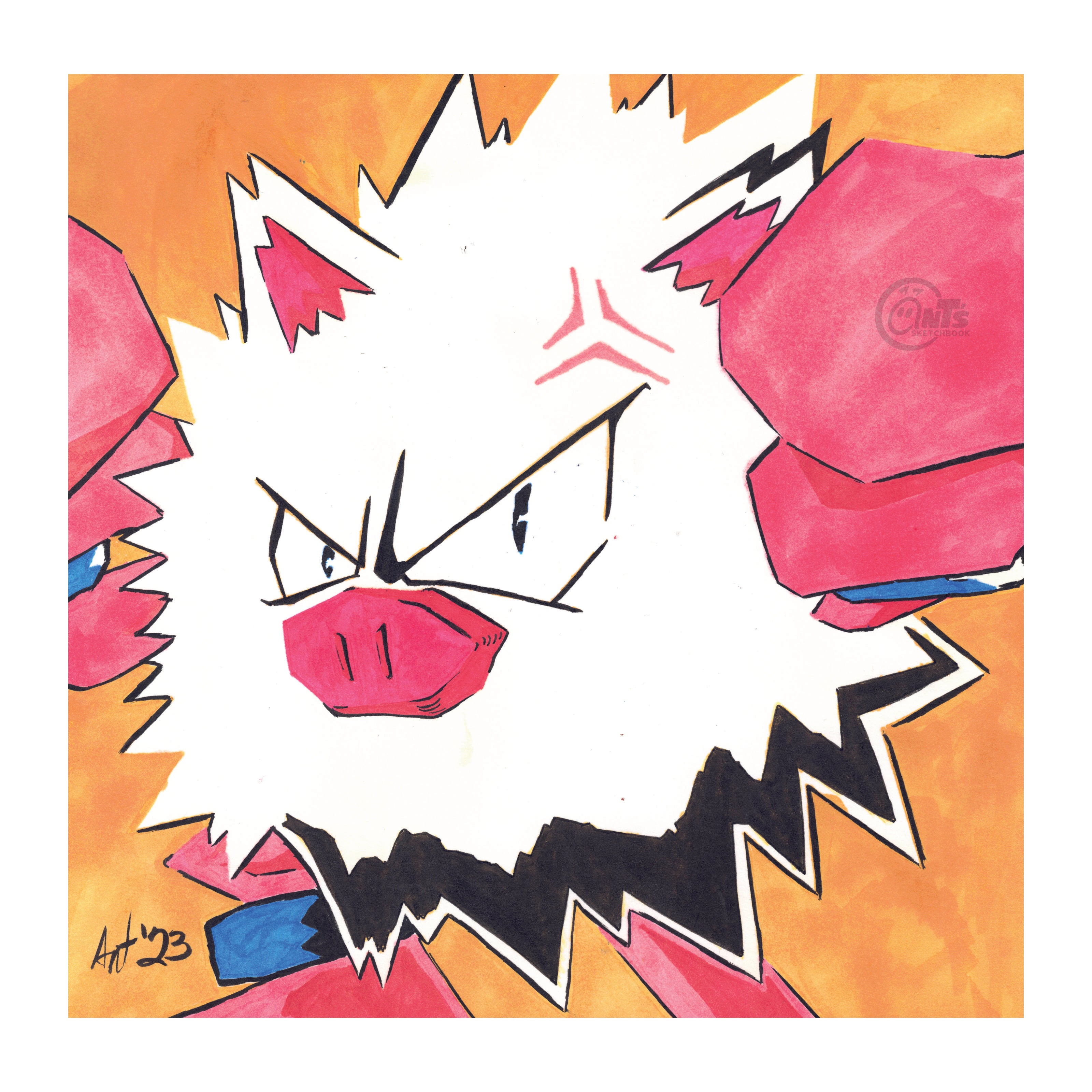 Pokemon: Primeape Alcohol Marker Print